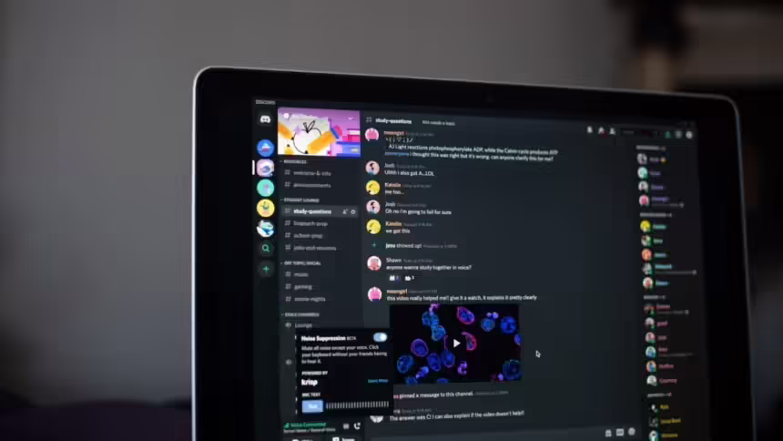 A computer screen displays messages in a Discord server.